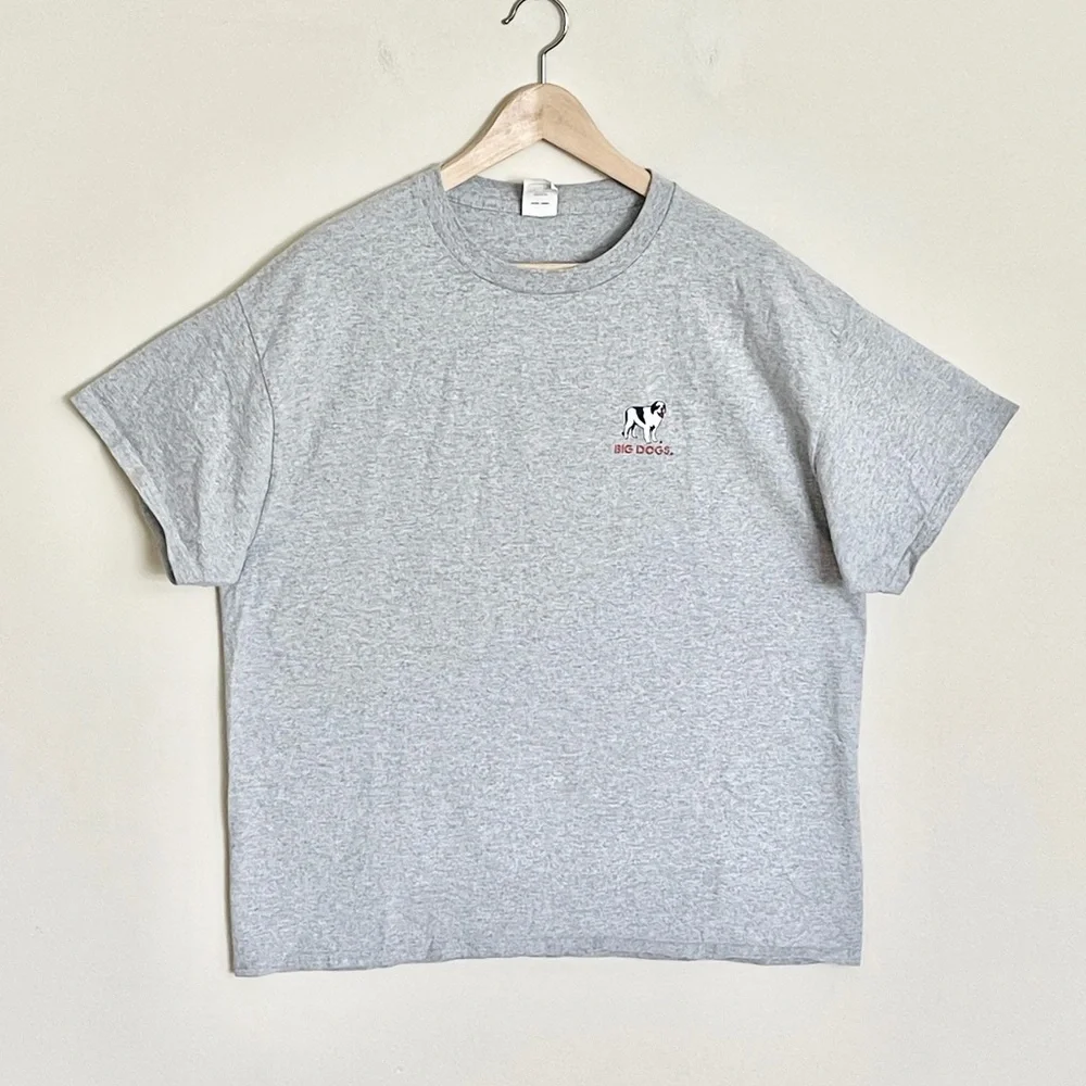 Vintage 90s Y2K Big Dogs “Stay On The Porch” Graphic Gray T Shirt Adult size XL - Picture 7 of 11